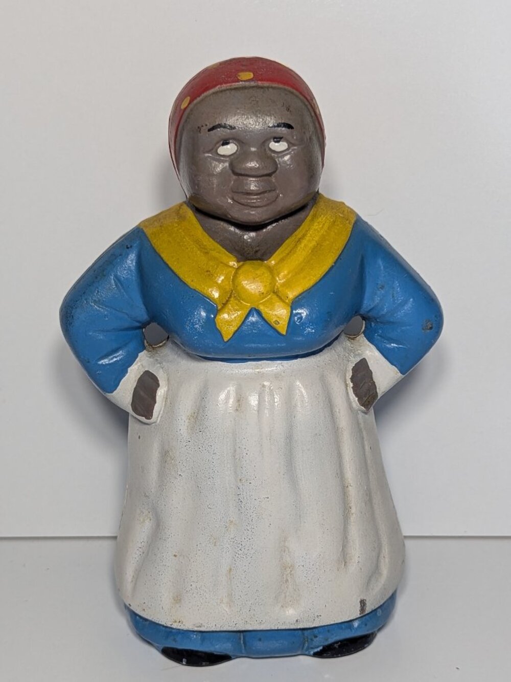 Vintage Black Americana cast iron bank 8.5" tall